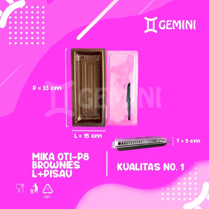 MIKA BROWNIS L + PISAU / TEMPAT KUE SANGAT TEBAL / UKURAN BESAR MURAH