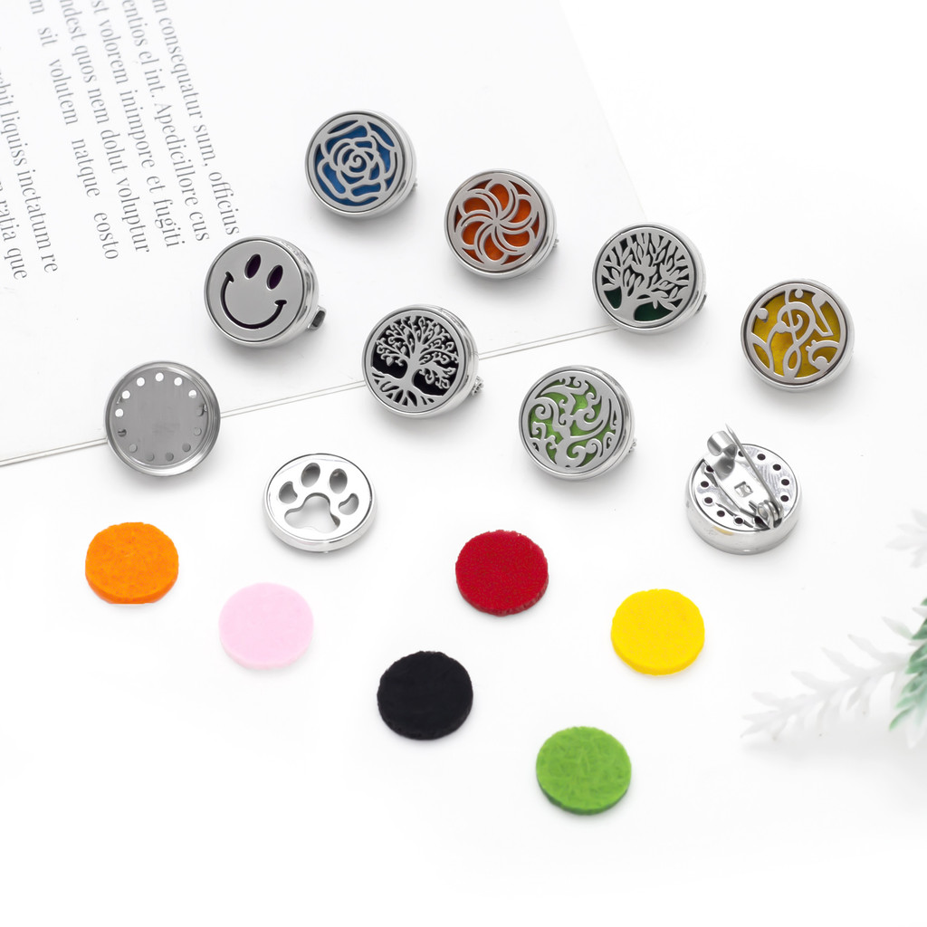 Pin 12mm difuser masker stainless essential oil / pin diffuser face mask