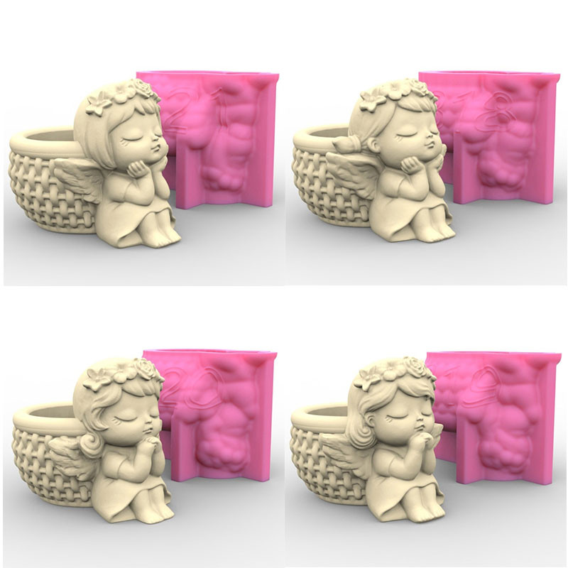 

Succulents Flower Pot Resin Silicone Mold DIY Garden Concrete Flowerpot Candle Holder Mould Handmade Crafts Home Decor