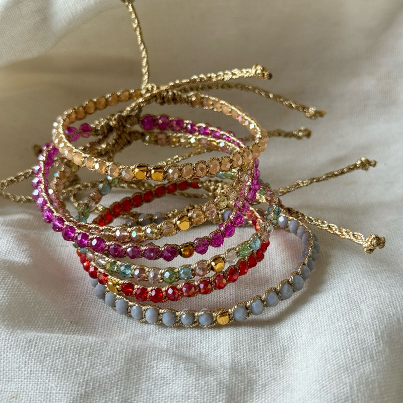 Nęanad • Gelang Crystal | Gelang Batu Macrame | Glass Bracelet | Samapura