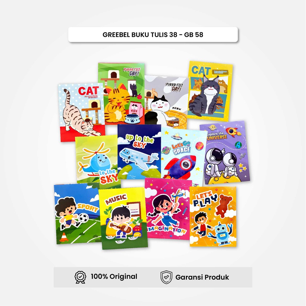 

GREEBEL Buku Tulis A5 58 Lembar (PCS) / Buku Tulis Sekolah / School Book / IStationery