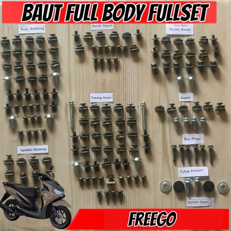 COD Baut Full Set Cover Body Yamaha FreeGo 125 Fi / Baut Full Body Yamaha Freego Lengkap