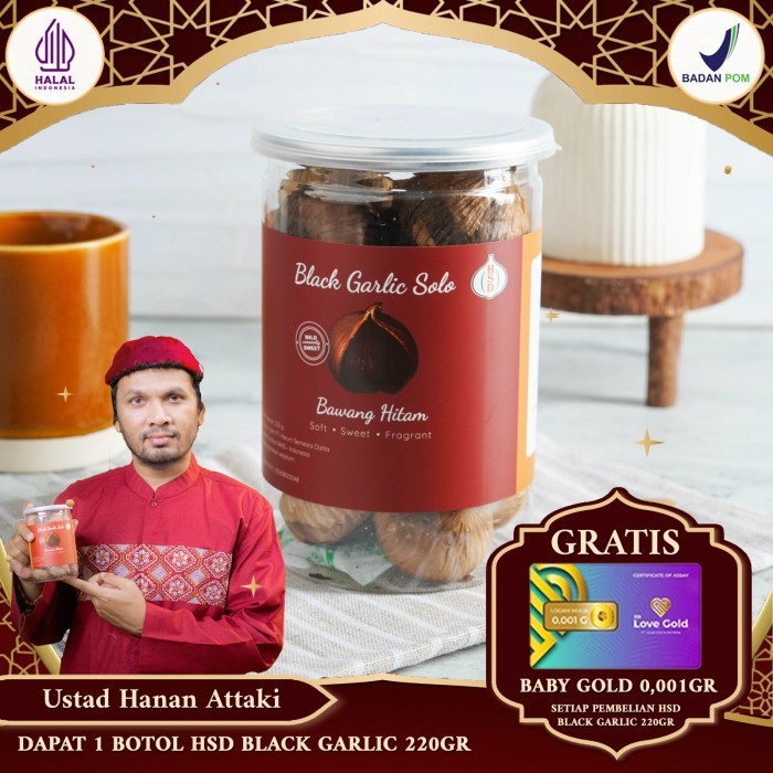 

Black Garlic Tunggal HSD 220g - Fermentasi 90 Hari, 100% Alami BPOM