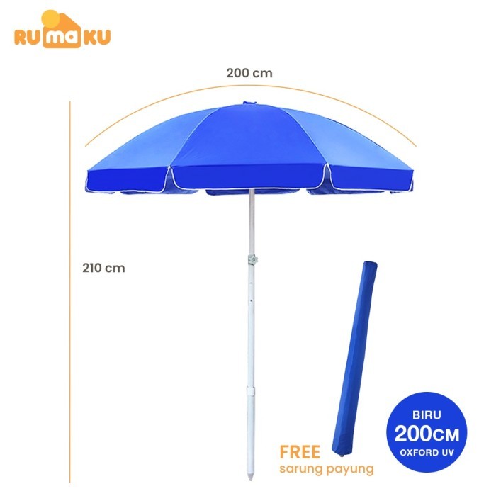 Rumaku Payung Jumbo Jualan 200 Cm Tenda Dagang Kani Parasol Booth Event an Pantai Bazar Cafe Anti UV