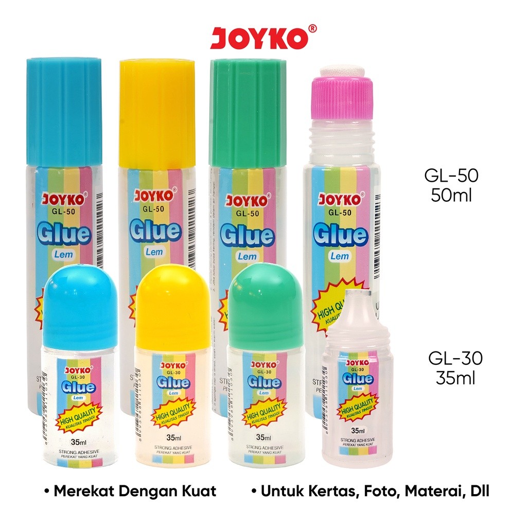 

Liquid Glue Lem Kertas Cair Joyko GL-30 30ml / GL-50 50ml