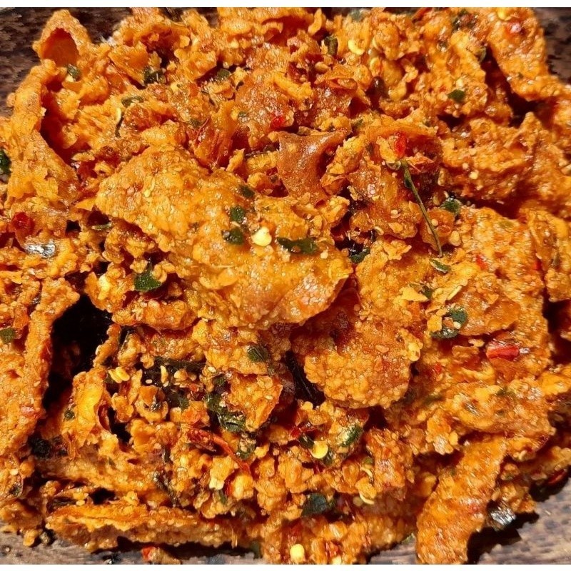 

SALE CEMILAN kulit krispi ayam / kripik kulit ayam / kulit ayam crispy daun jeruk