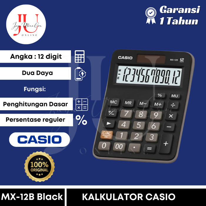 

Kalkulator Casio MX-12B Original - Hitam