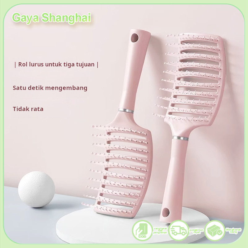 Sisir tulang rusuk berbulu merah muda sakura, sisir tulang rusuk tengkorak tinggi, sisir rambut keri