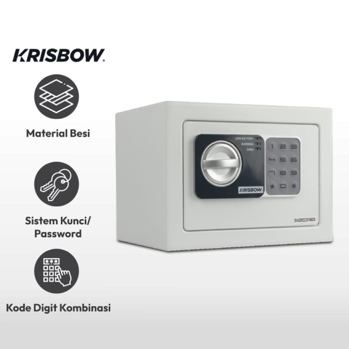 KRISBOW Brankas Besi Digital 17NEF Penguncian Kombinasi