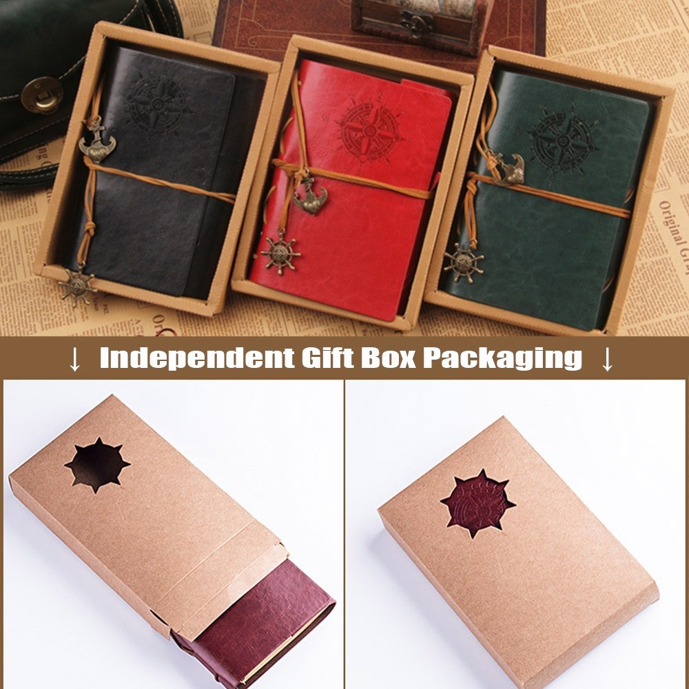 

[Whispers] [DOTDING] Binder Catatan A6 Retro Compass - Buku Tulis Bergaya Vintage dengan Sistem