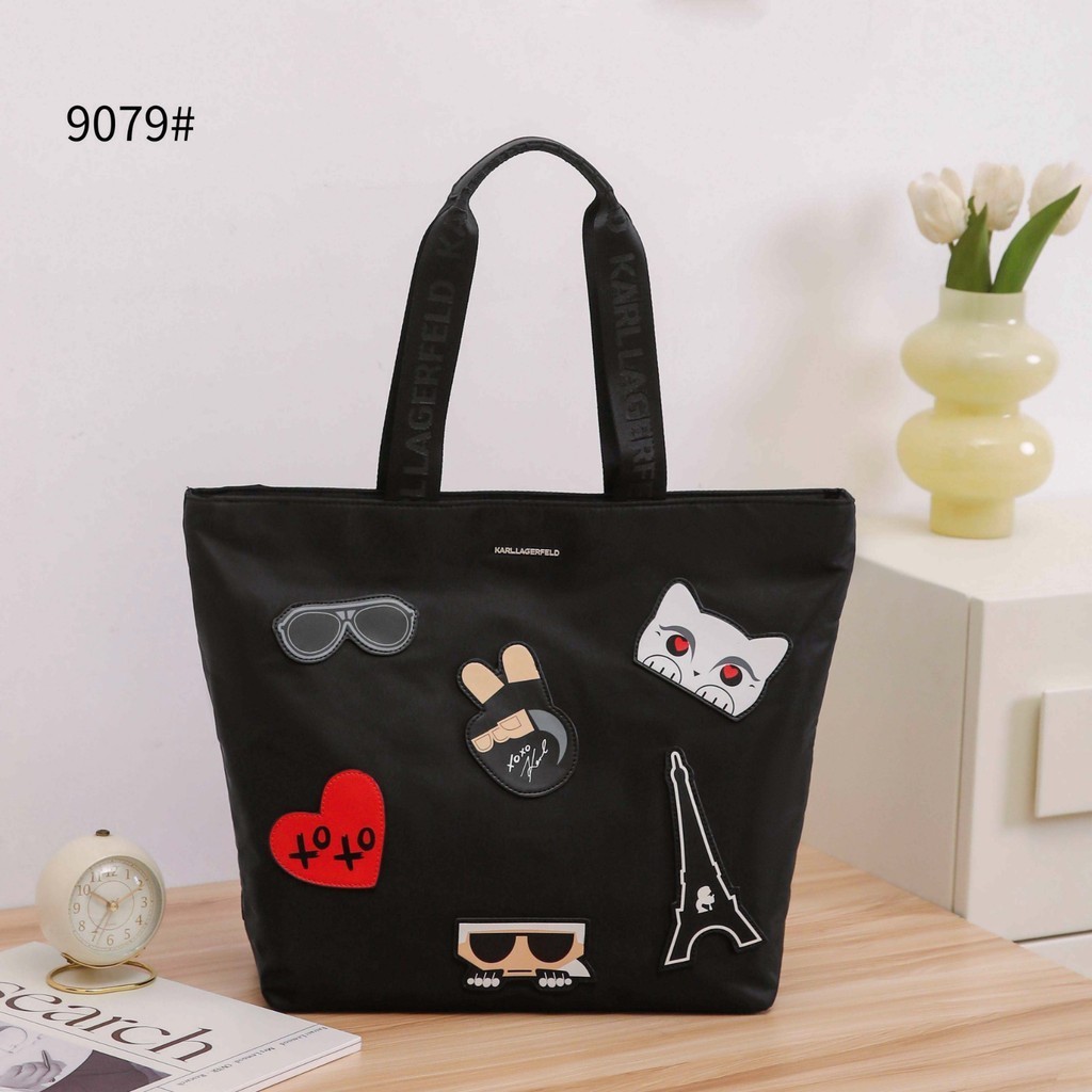 Tas Wanita #9079 Tote Bag Bahan Canvas Nylon Branded Import