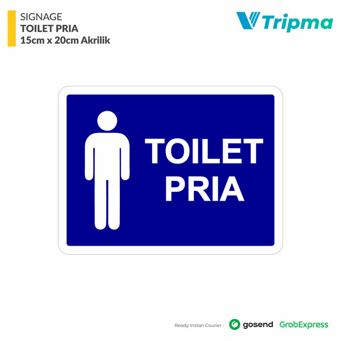 

s c Rambu/ Sign Toilet Pria 15cm x 20cm - Akrilik/ Acrylic 2mm