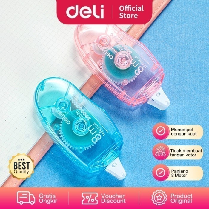 

MARKAS DELI024 Adhesive Roller/Lem Kering Roll 8m Kuat Warna Lucu 7326 Y1670