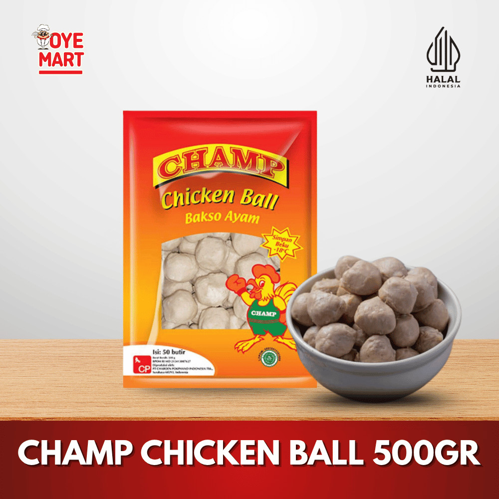 

CHAMP CHICKEN BALL 500GR ISI 50 / BASO AYAM BAKSO