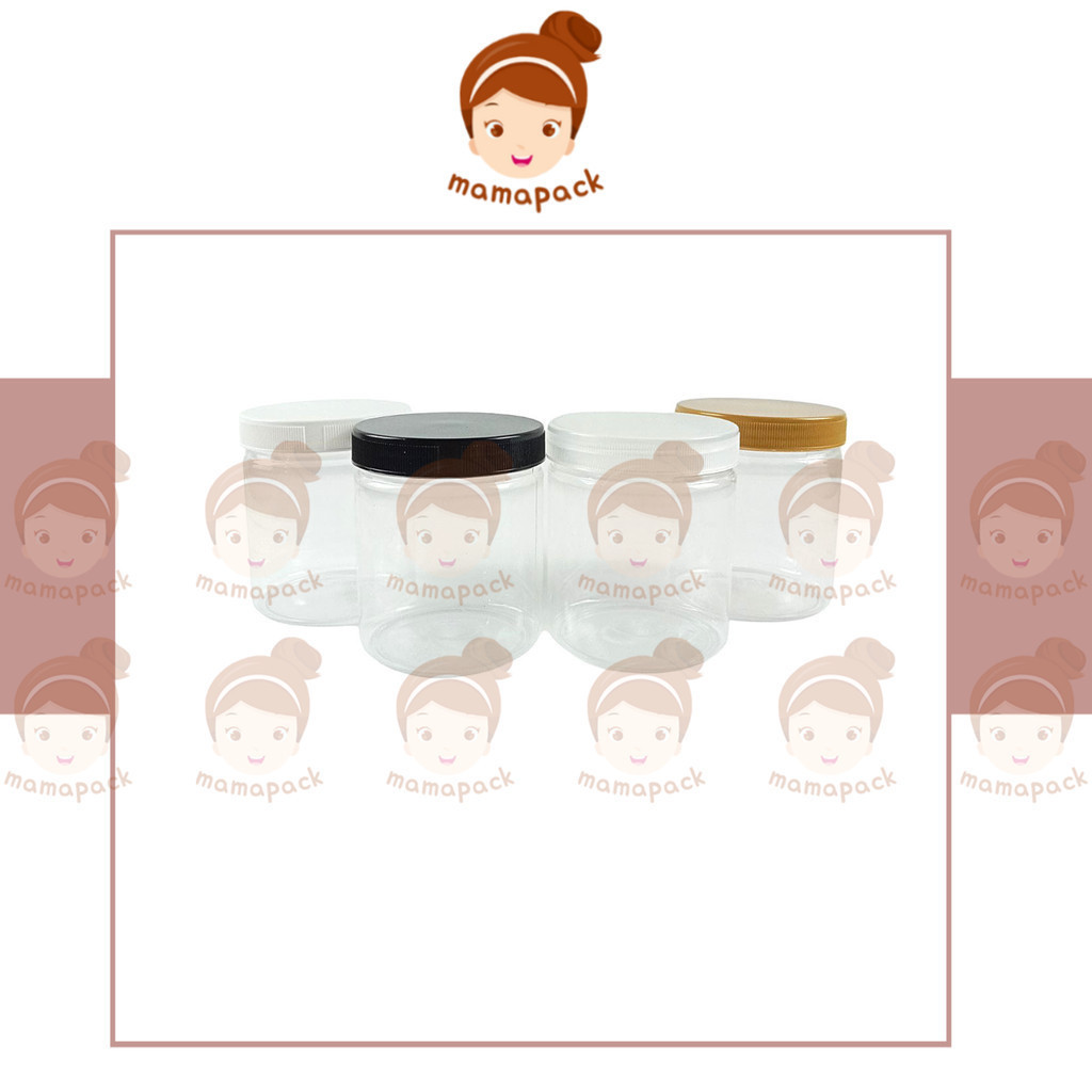 Toples Tabung Silinder Premium 500ml PET – Tutup Plastik Natural / Putih / Hitam / Gold SS