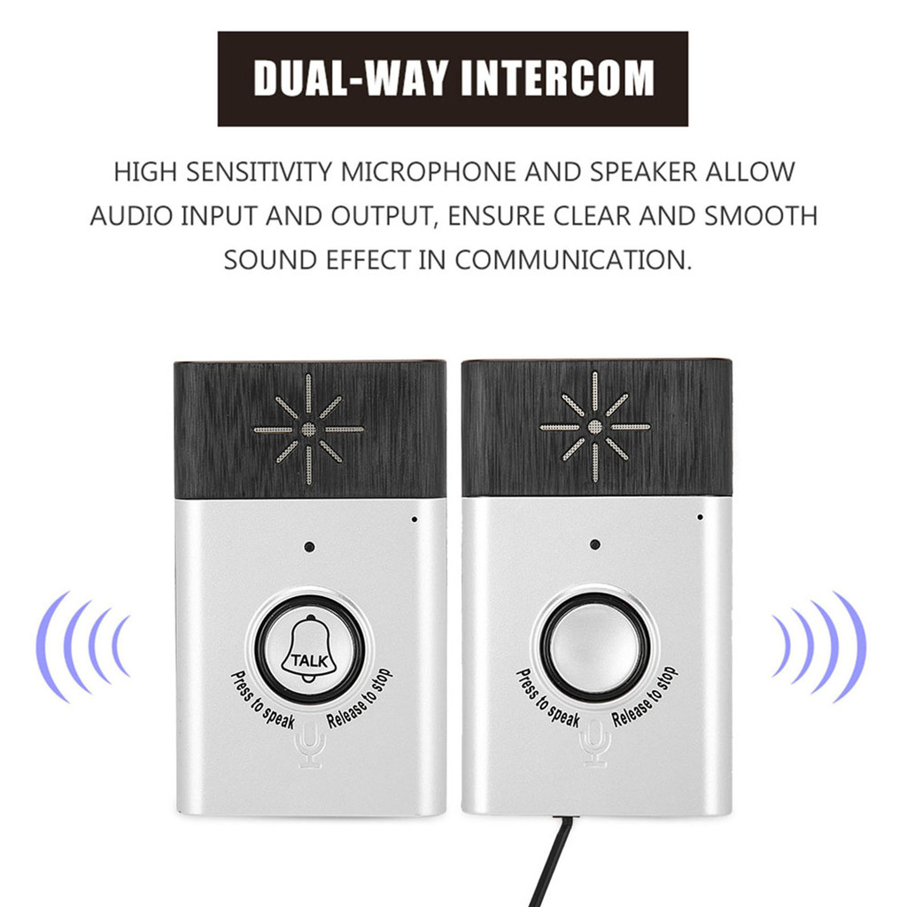 2.4GHz  Portable  Way Voice Intercom Wireless Doorbell Interphone System Door Bell  Intercom Doorbel