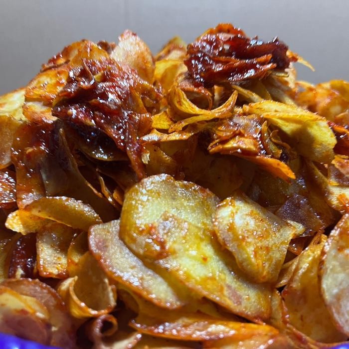 

B ss Keripik Singkong Pedas Manis / Berat 1 Kg / Cabai Asli Alami / Snack / Kripik Camilan Viral Food Makanan - KERIPIK PEDAS MANIS, 1 KILO