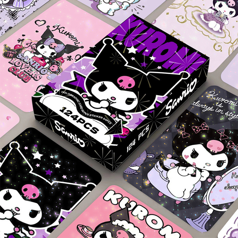 

30/92/124Pcs Sanrio Hello Kitty Cinnamonroll Kuromi Game Interactive Card Cartoon Anime Peripheral Collectible Cards LOMO Cards