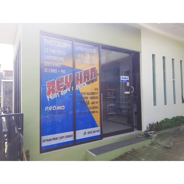 Cetak Print Stiker One Way Kaca Mobil, Kantor, & Ruko Gratis Jasa Design