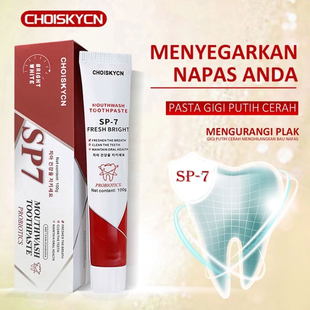 【Memutihkan gigi dalam tiga hari】CHOISKYCN Pasta Gigi Pemutih Probiotik SP-7 FREE Sikat Gigi