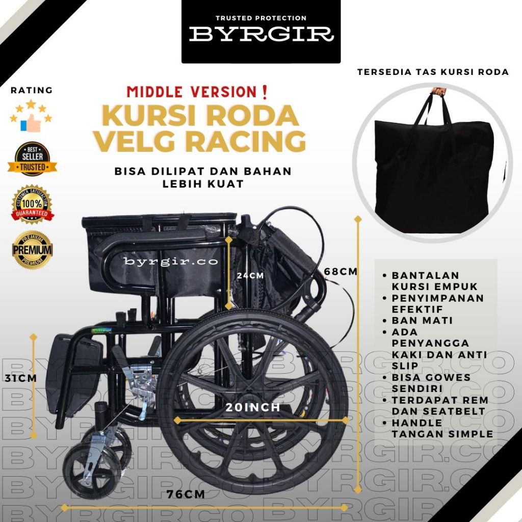 TERBARU Kursi Roda Lipat Travel Travelling Wheelchair