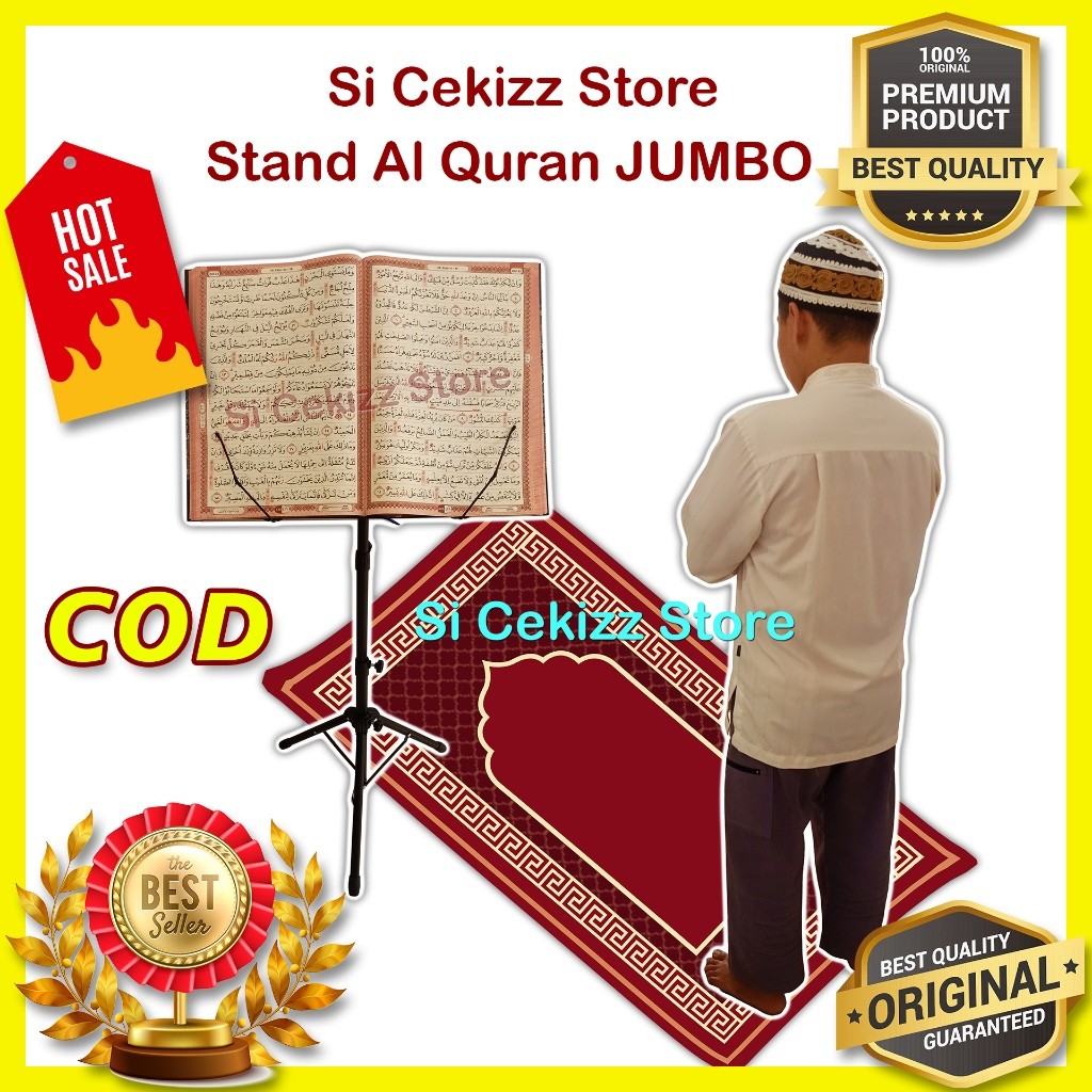 STAND MUSHAF AL QURAN JUMBO DUDUKAN BESI AL QURAN BESAR LANSIA untuk AL KUBRO B4 - ORI PREMIUM