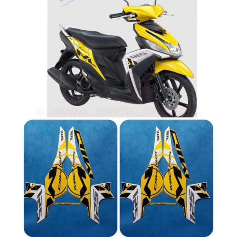 stiker striping motor mio M3 2015 kuning full body kualitas terbaik
