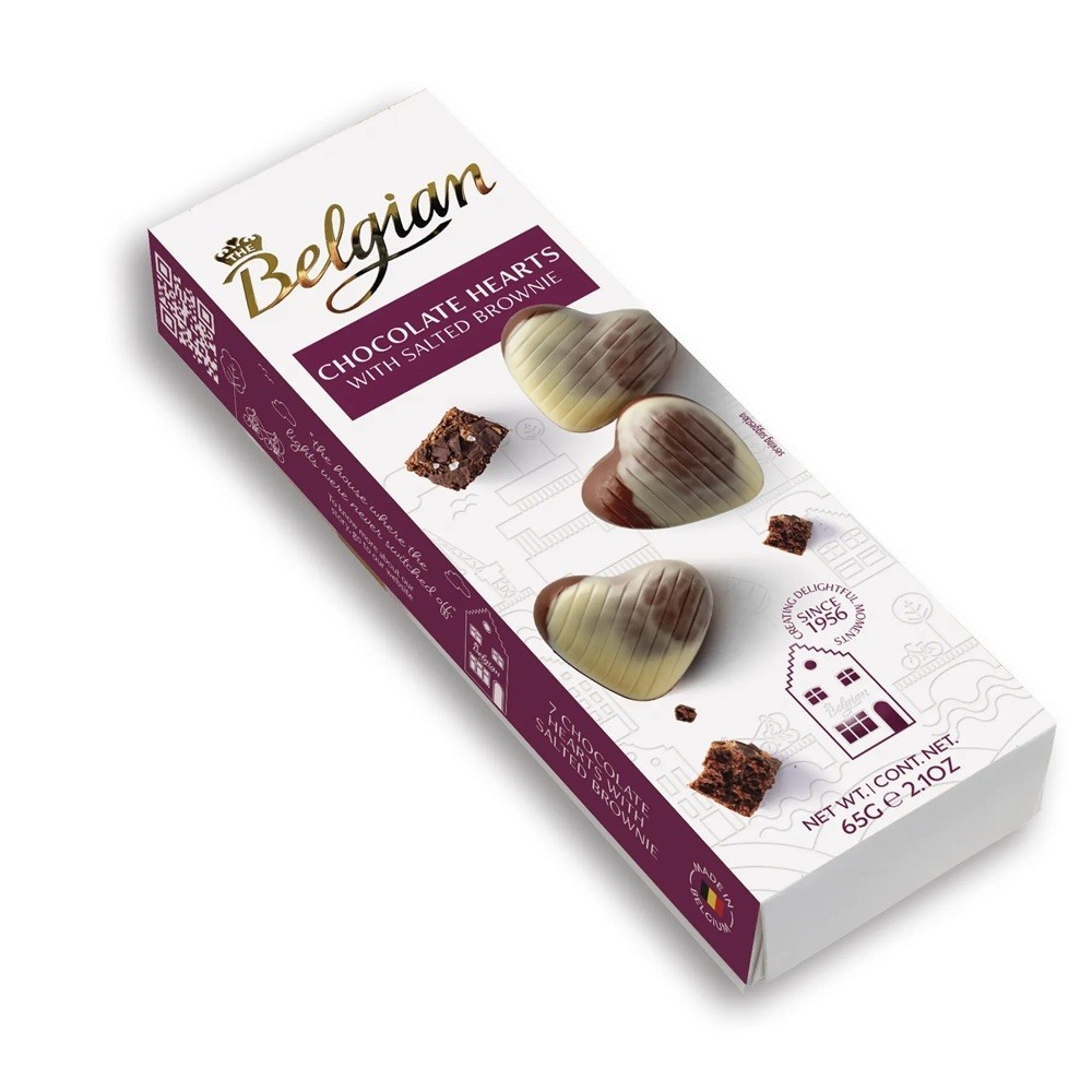 

The Belgian Chocolate Hearts with Salted Brownie 65gram asal Eropa