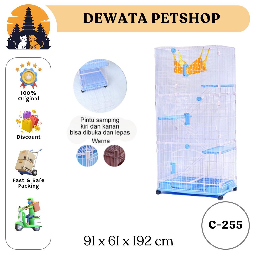Kandang Kucing Tingkat 4 Lantai C-255