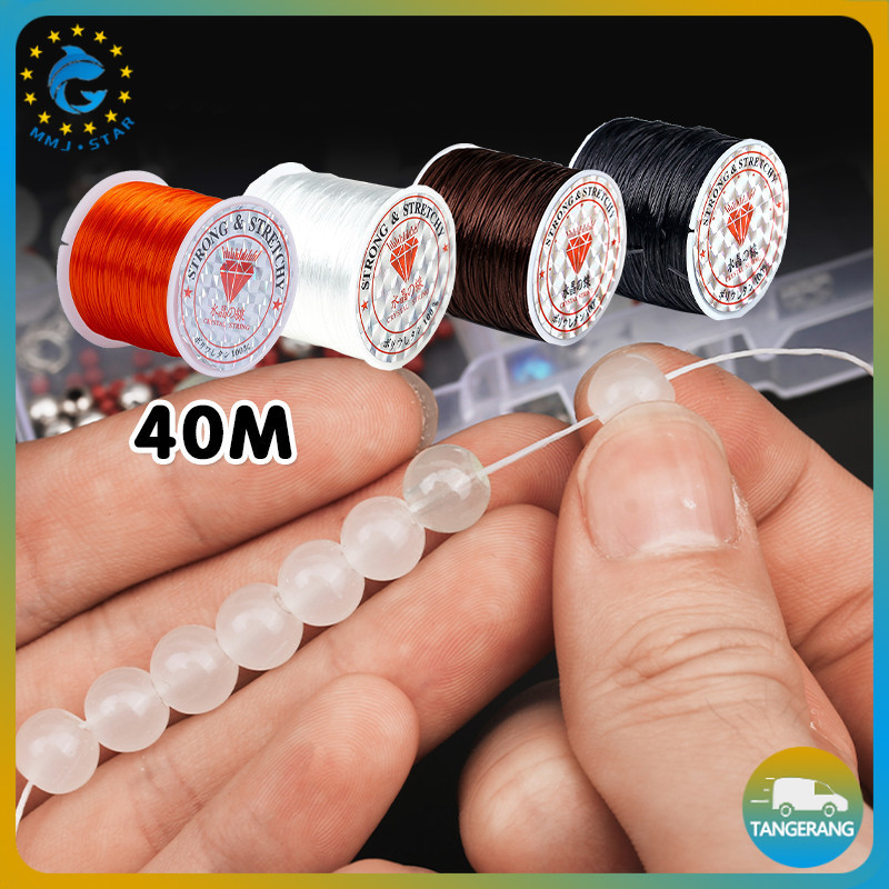 Benang Karet 35 Meter Tali Elastis 0.8mm Untuk Kerajinan Tangan Aksesoris