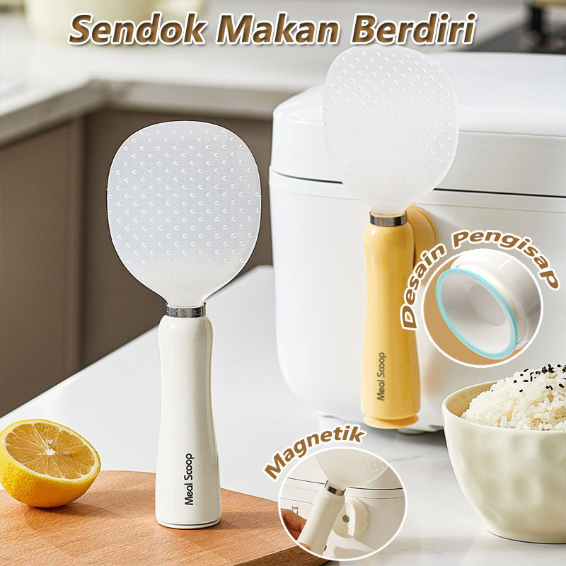 Cod Sendok Nasi Plastik Centong Nasi Silikon Anti Jatuh Anti Vertikal Otomatis Multifungsi Sendok Ma