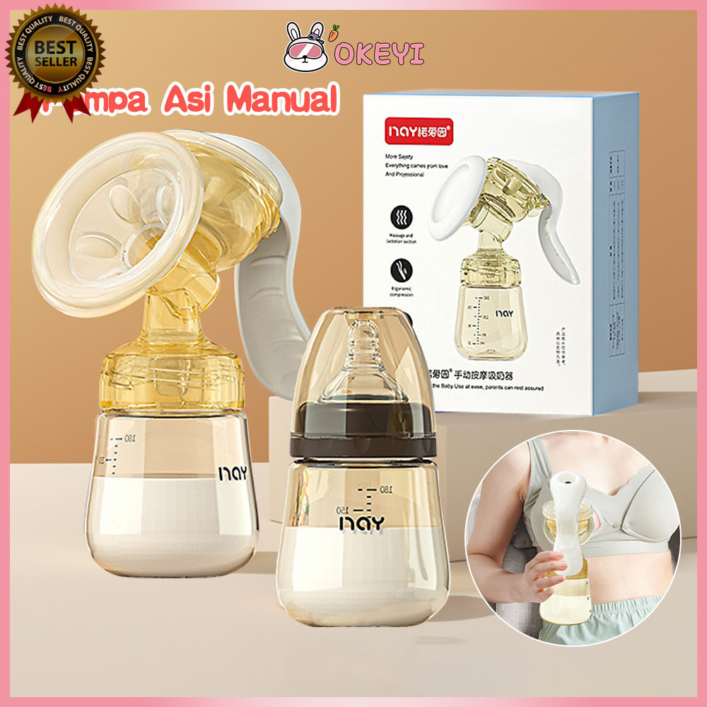 OKEYI Pompa Asi Manual Silikon Nano Breast Pump Alat Pumping Asi