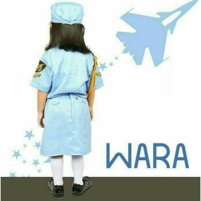 Terlaris ✨ -baju profesi anak seragam TNI AU WANITA anak baju karnafal kostum anak - Biru Muda, 1 (2