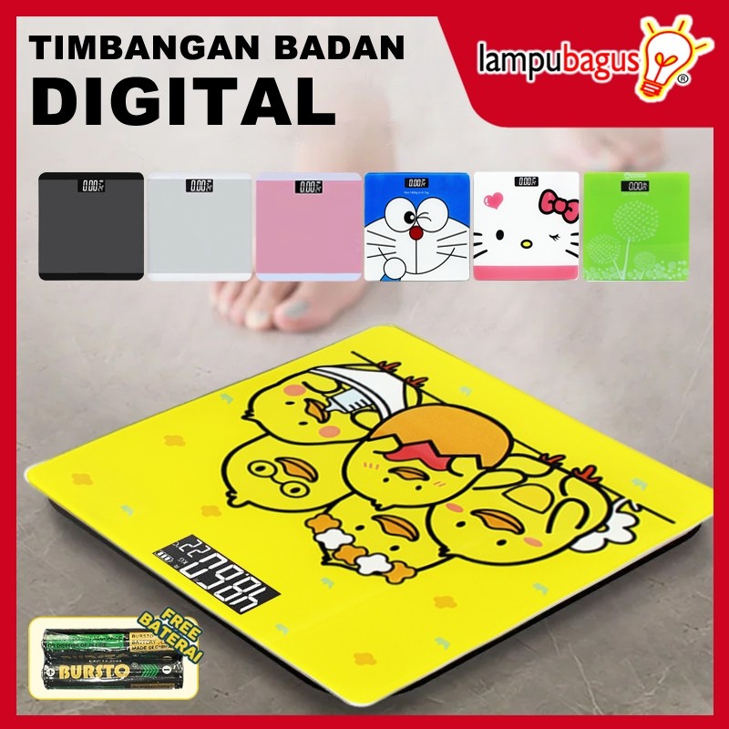 Timbangan Badan Digital / Timbangan Berat Badan Karakter Free Baterai