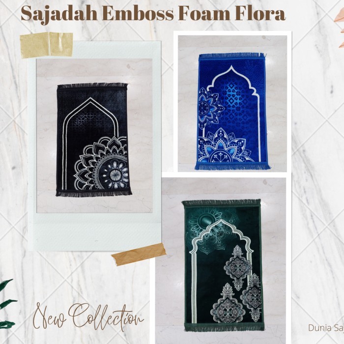 Sajadah Empuk Emboss Foam Flora / Sajadah Anti Slip / Sajadah Busa - Random