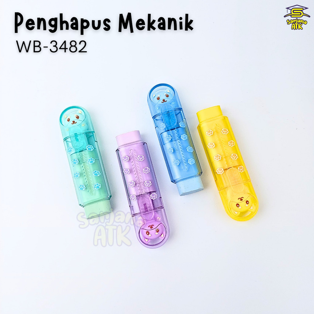 

Penghapus Mekanik / Eraser Sliding push pull / Mechanical Erasaer / Penghapus Dorong WB-3482