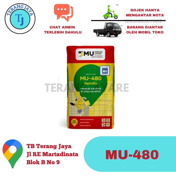 MU-480 Perekat Keramik di Atas Keramik - Mortar Utama MU-480