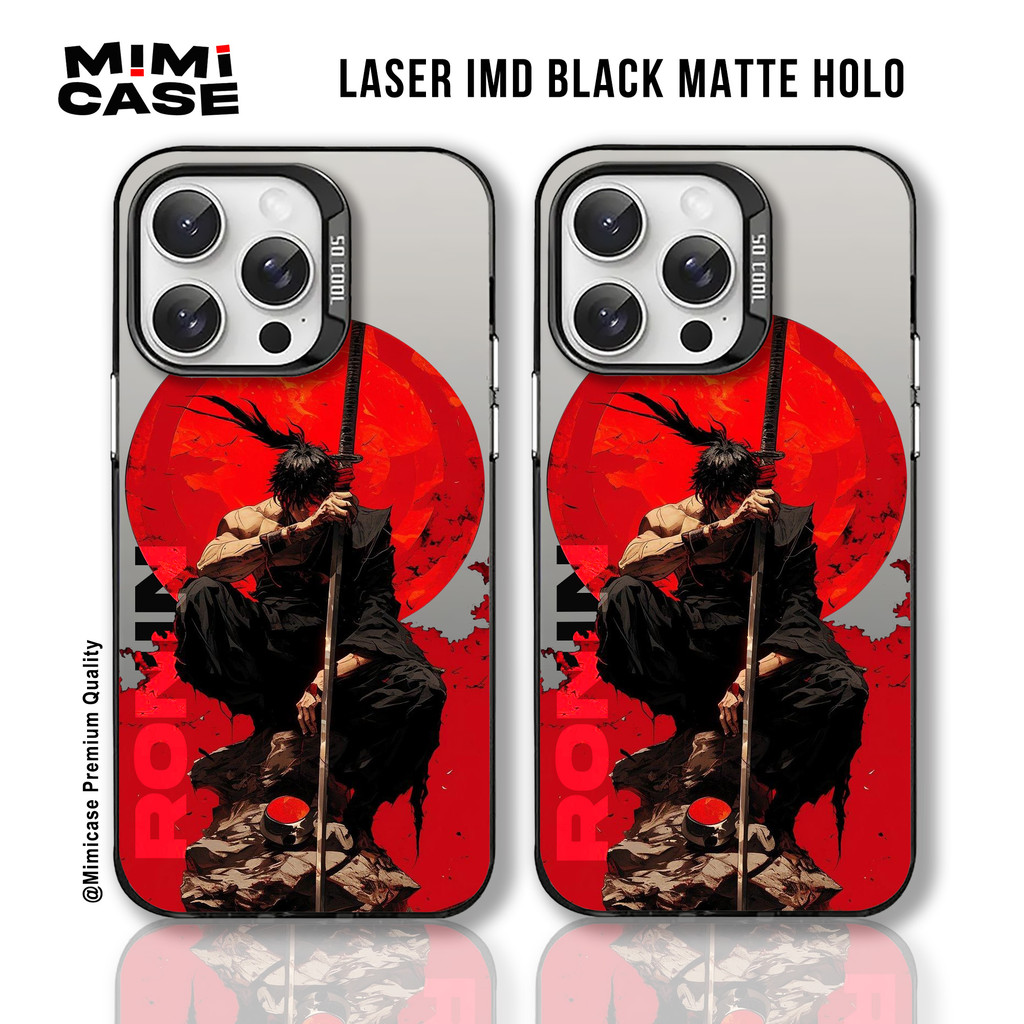 Hardcase IMD Oppo A3X A15 A5S A16 A17 A60 RENO 7 8T MI573 Ronin Samurai Casing Hologram Mate Hybrid