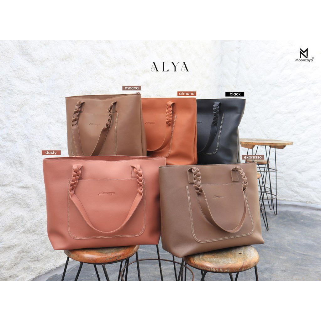 ORIGINAL MOONZAYA - Tote Bag Alya Moonzaya Tote Bag Wanita Tote Bag Laptop Tote Bag Waterproof