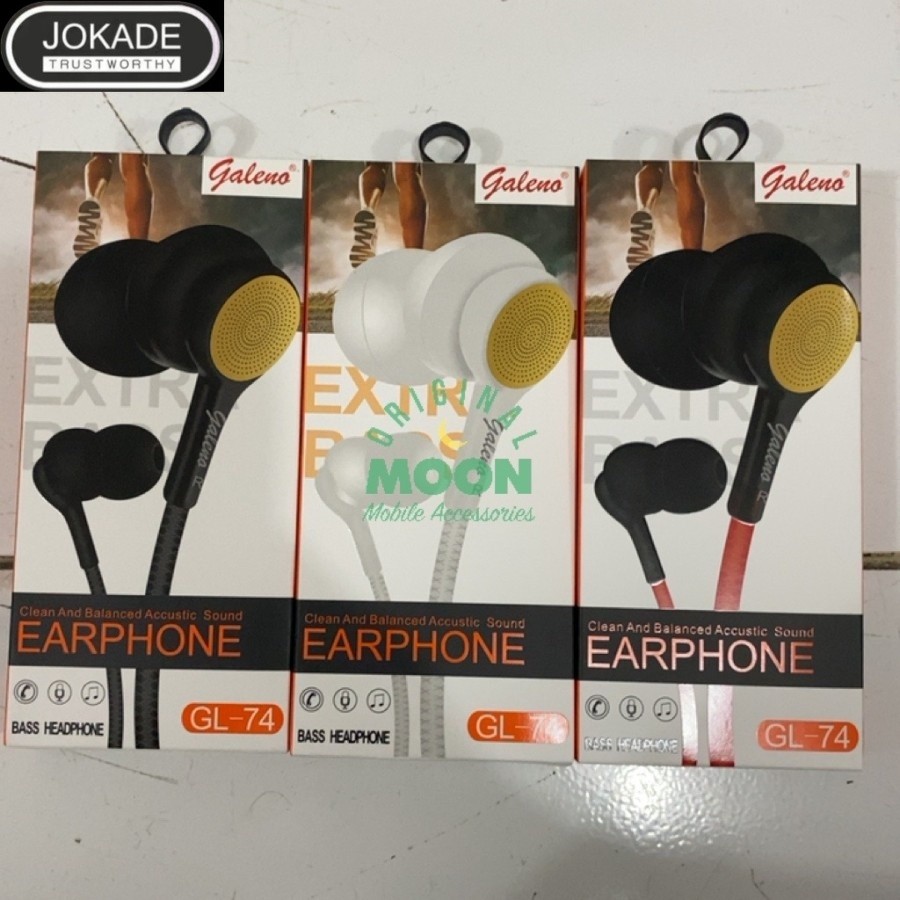 Handfree galeno gl 74 original mega bass super hf earphone
