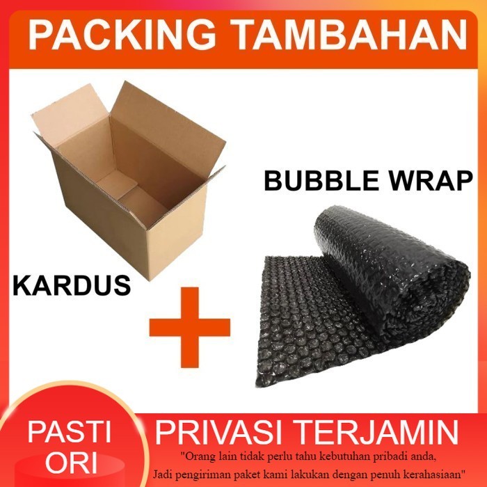 

Tambahan Extra Packing KHUSUS REGULER / EXPEDIS Bubble Wrap Dan Kardus