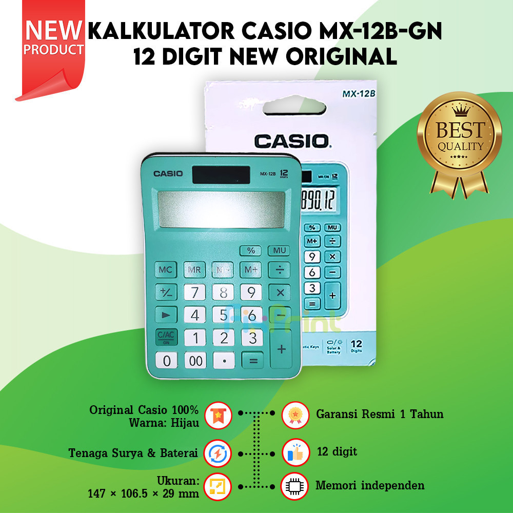 

Casio MX-12B Kalkulator Desktop 12 Digit Calculator ORI Garansi Resmi new
