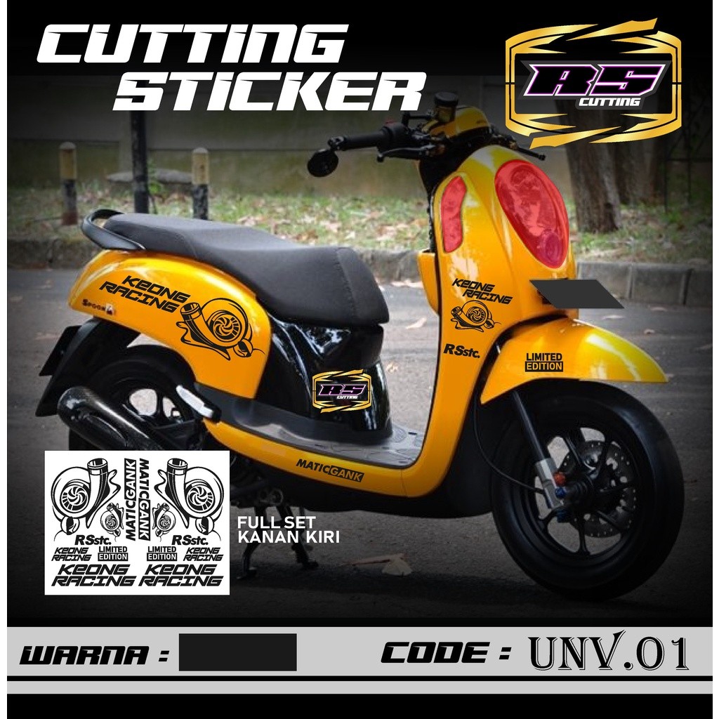 Cutting Sticker  Striping Motor Scoopy Keong Racing - Aksesoris Motor Stiker Timbul Lis Variasi Scoo