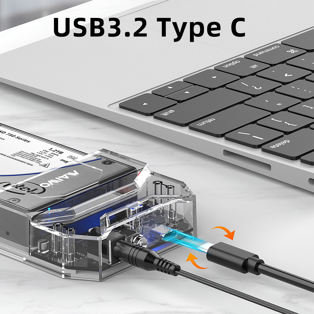 MAIWO U.2 NVMe SSD Enclosure 2.5-inch U.2 Interface NVMe SSD Hard Drive Type-C Notebook Desktop NVMe