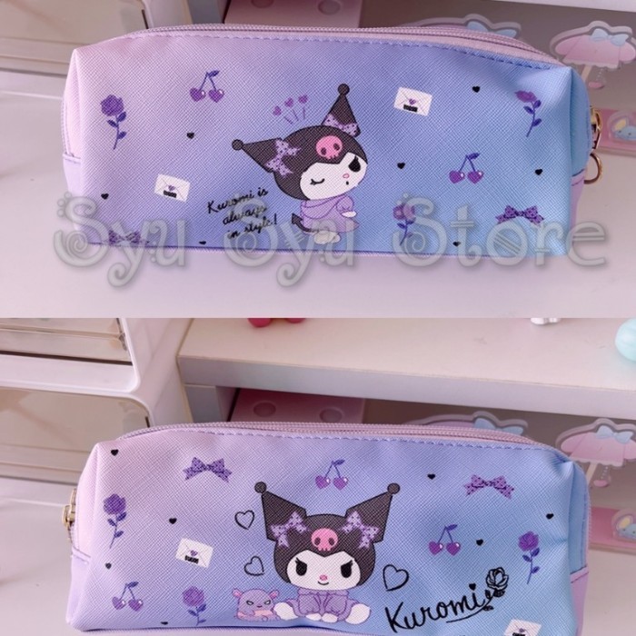 

[New]Promo Pouch Tempat Pensil 2 Sekat Resleting My Melody Kuromi Cinnamoroll - Kuromi