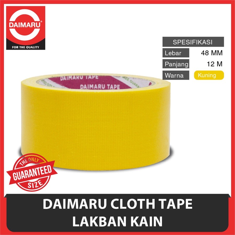 

Daimaru Cloth Tape Lakban Kain Warna Kuning 48 mm x 12 meter