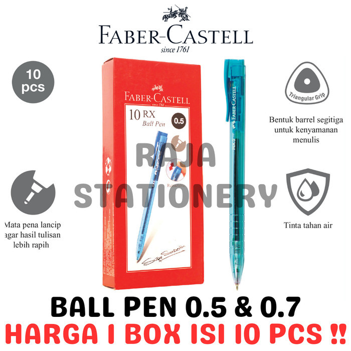 

[Premium]BEST FABER CASTELL BALL PEN RX 0.5MM 0.7MM BOLPEN CETEK PEN FABER RX [BOX] - BLUE, 0.7