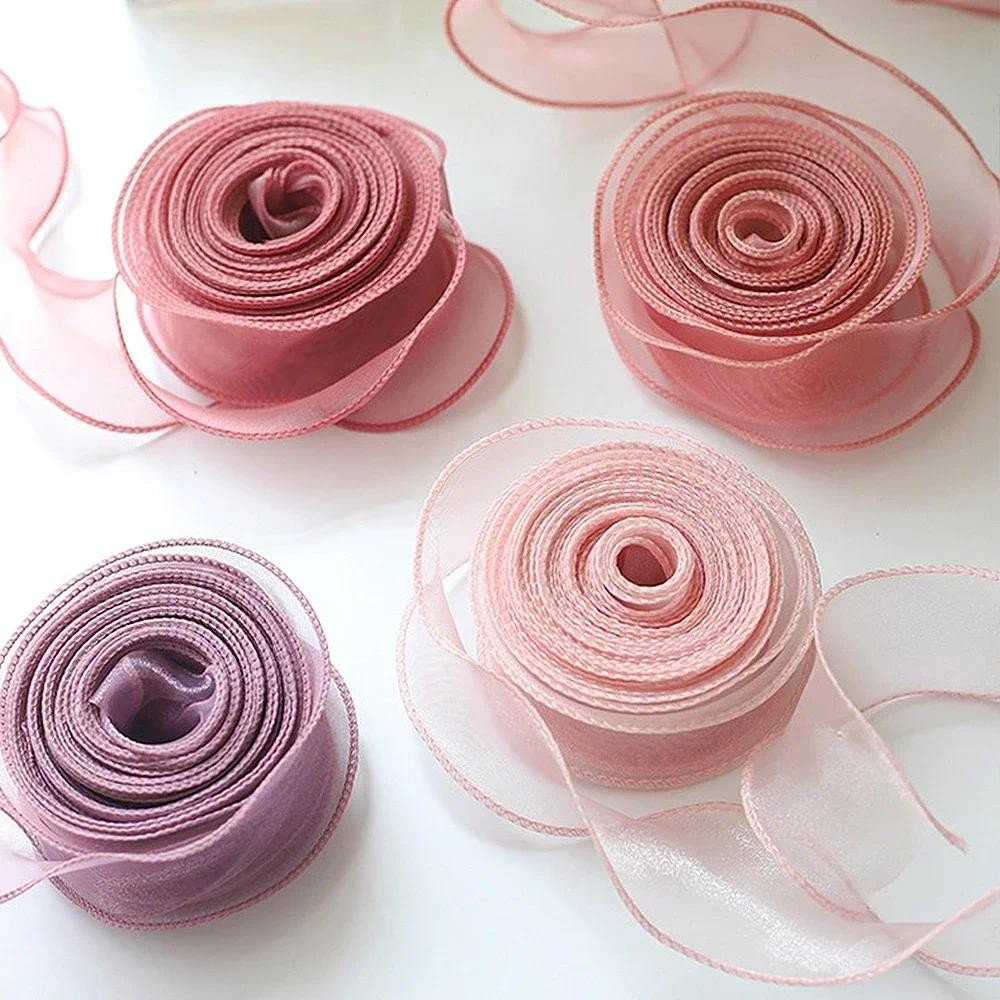 

40mm 10Yards Fishtail Yarn Wave Sheer Chiffon Organza Ribbons Gift Box Packaging Bouquet Wrapping Material Wedding Party Decor