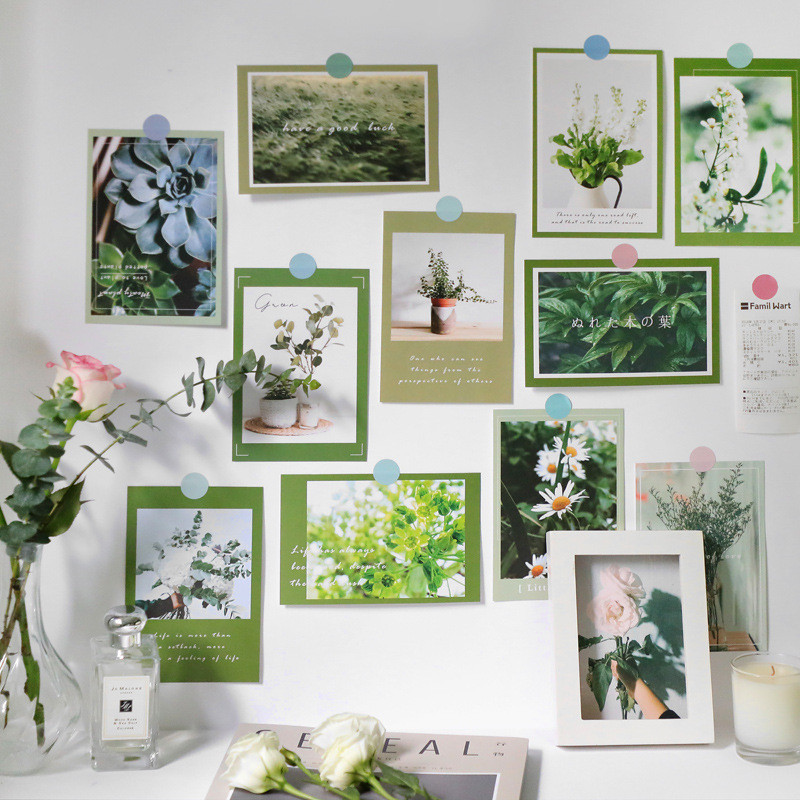 

Ins Flower Rose Lavender Green Plants Postcard 15 Sheets Photographic Props Background Wall Sticker Small Poster Decorative Card