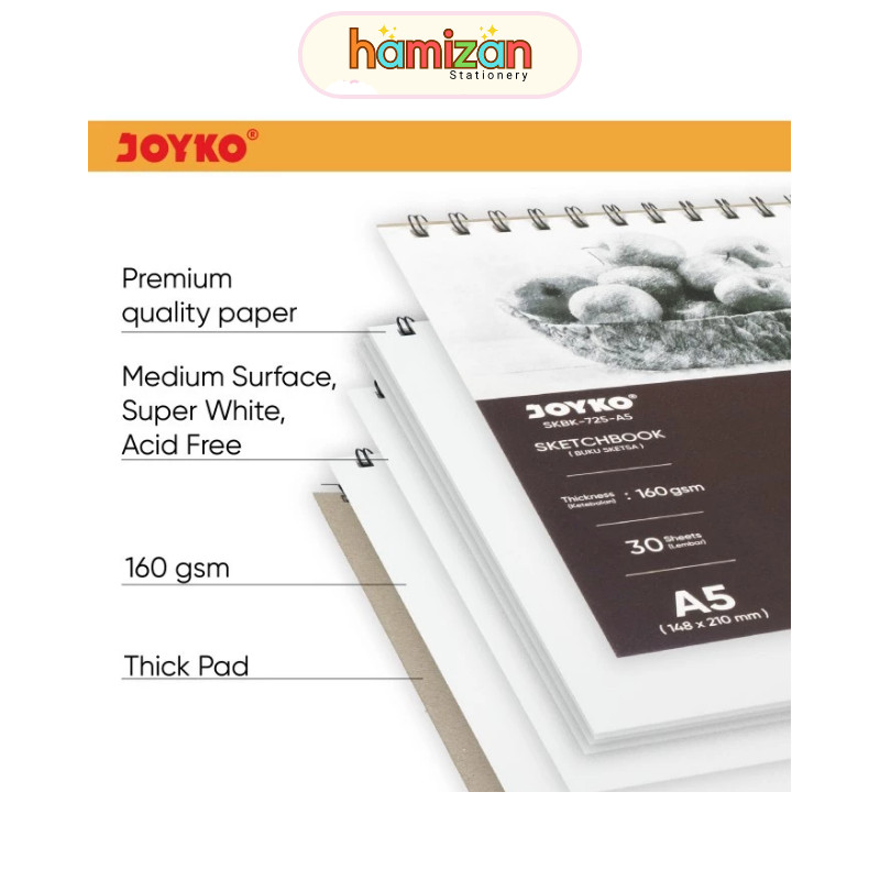 

Professional Sketch Book 725 A5 / Buku Sketsa ukuran A5 seri SKBK-725 Joyko